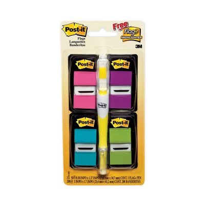 Post-it Flags Page Value pk., Assorted Colors, 200 Flags with Highlighter and 50 Flags