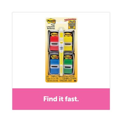 Image showing  Page Flag Value Pack, Assorted, Includes (200) 1 in. Flags with Highlighter and (50) 1/2 in. Flags