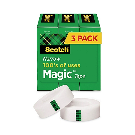 Scotch Magic Tape Refills, 1 in. Core, 1 in. x 36 yd., Clear, 3-Pack