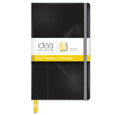 Tops Idea Collective Journal, 1 Subject, Wide/Legal Rule, Black Cover, 8 in. x 5 in., 120 Sheets