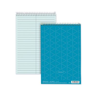 Tops Prism Steno Books, Gregg Rule, 6 in. x 9 in., Blue, 80 Sheets, 4 pk -  80284