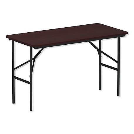 Alera Wood Folding Table, Rectangular, 48 in. x 23 7/8 in. x 29 in., Mahogany