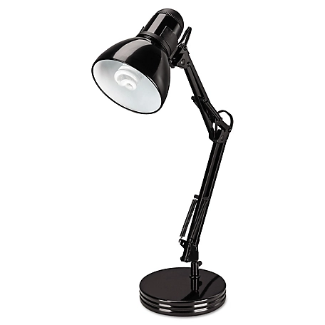 Alera Architect Desk Lamp, Adjustable Arm, 6.75 in. x 11.5 in. x 22 in., Black