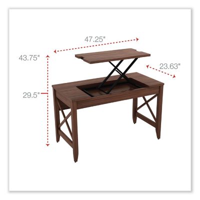 Image showing 1 th Alera 47 in. Sit-to-Stand Table Desk, Modern Walnut