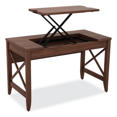 Image showing 3 th Alera 47 in. Sit-to-Stand Table Desk, Modern Walnut