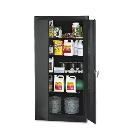 Tennsco 72" Premium Cabinet Unassembled 36" x 18" x 72" Black Freestanding Garage Cabinets