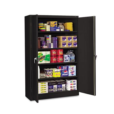 Tennsco Assembled Jumbo Steel Storage Cabinet, 48 in. x 18 in. x 78 in., Black