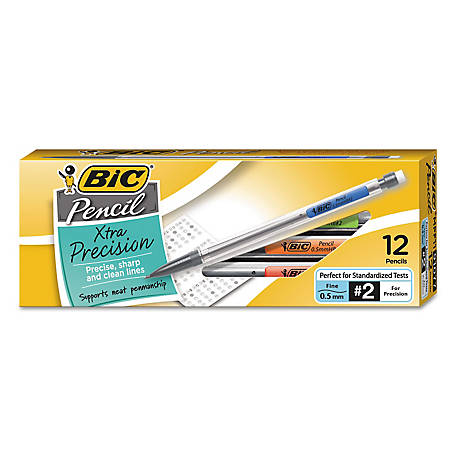 Metallic Barrel Fine Point Xtra-Precision Mechanical Pencil Doesnt Smudge and Erases Cleanly 1 Set of 24 Count 0.5mm 