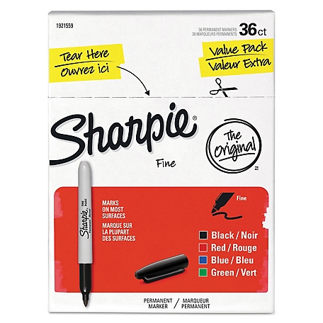 Sharpie Fine Tip Permanent Marker Value Pack, Fine Bullet Tip, Assorted Colors, 36-Pack