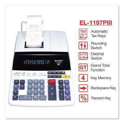 Image showing  2-Color Printing Desktop Calculator, Black/Red Print, 4.5 Lines/Sec
