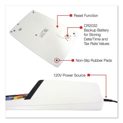 Image showing  2-Color Printing Desktop Calculator, Black/Red Print, 4.5 Lines/Sec