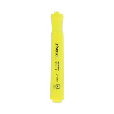 Universal Desk Highlighter Value Pack, Fluorescent Yellow Ink, Chisel Tip, Yellow Barrel, 36-Pack