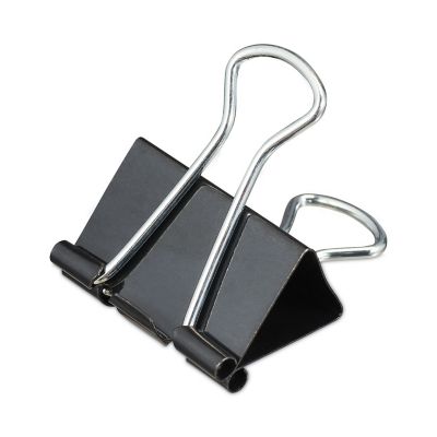 Universal Binder Clips, Medium, Black/Silver, 12 pk.