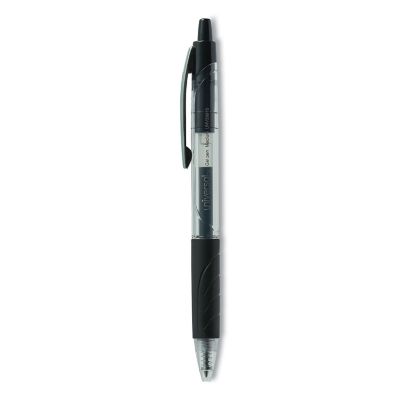 Universal Comfort Grip Gel Pens, Retractable, Medium 7/10 mm Tip, Black Ink, Clear/Black Barrel, 36-Pack