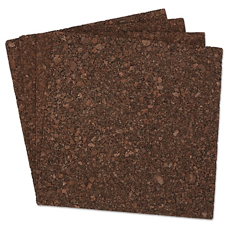 Universal Cork Tile Panels, Dark Brown, 12 in. x 12 in., 4-Pack