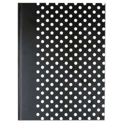 Universal Casebound Hardcover Notebook, Wide/Legal Rule, Black/White Dots, 10 in. x 8 in., 150 Sheets