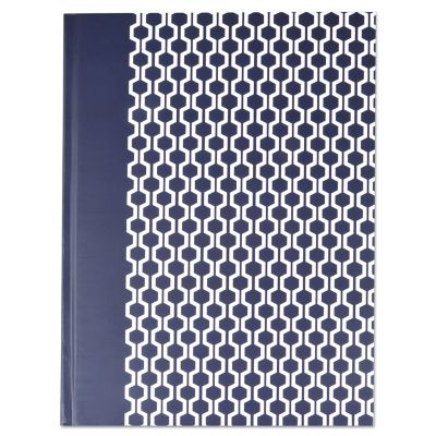 Universal Casebound Hardcover Notebook, Wide/Legal Rule, Blue/Hex Pattern, 10 in. x 8 in., 150 Sheets