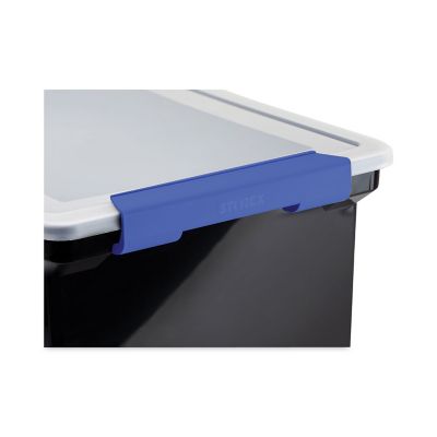 Image showing  Portable File Tote with Locking Handles, Letter/Legal Files, 19 in. x 14 in. x 11 in., Black/Silver