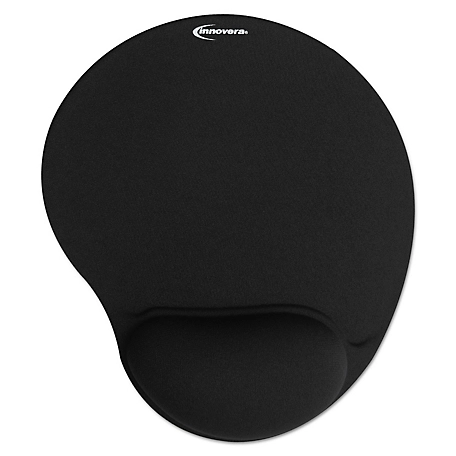 Innovera Mouse Pad with Gel Wrist Pad, Nonskid Base, 10-3/8 in. x 8-7/8 in., Black