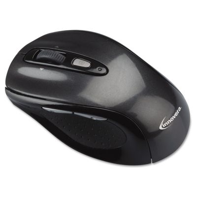 Innovera Wireless Optical Mouse with Micro USB, 2.4 GHz Frequency/32 ft. Wireless Range, Gray/Black