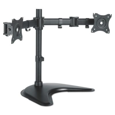 Kantek Dual Monitor Articulating Desktop Stand, Fits 13 - 27 in. Monitors, 32 in. x 13 in. x 18 in., Black, Supports 18 lb.