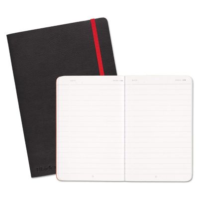 Black N' Red Soft Cover Notebook, Wide/Legal Rule, Black Cover, 8 in. x 6 in., 71 Sheets