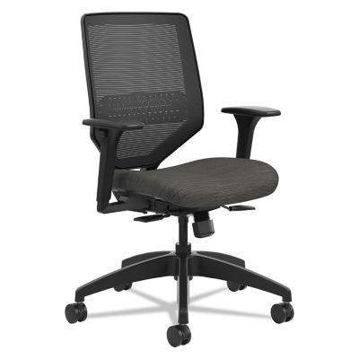 HON Solve Series Mesh Back Task Chair, Supports Up to 300 lb., 16-22 in. Seat, Ink Seat, Black Back/Base
