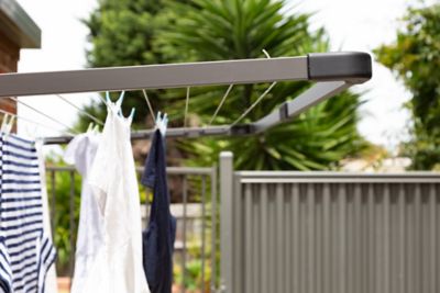 Image showing 8 th Daytek Fold Down Clothesline Slim Fold, Bark