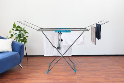 Image showing  Winged Laundry Drying Rack, Dark Gray