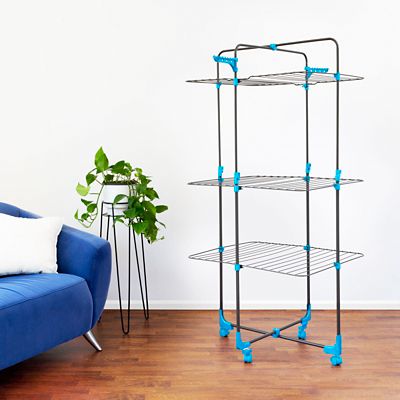 Image showing  3-Tier Tower Laundry Drying Rack, Dark Gray