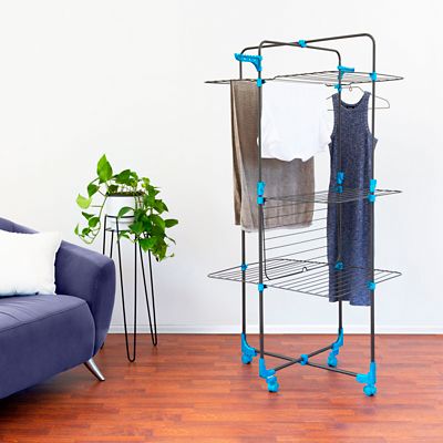 Image showing  3-Tier Tower Laundry Drying Rack, Dark Gray