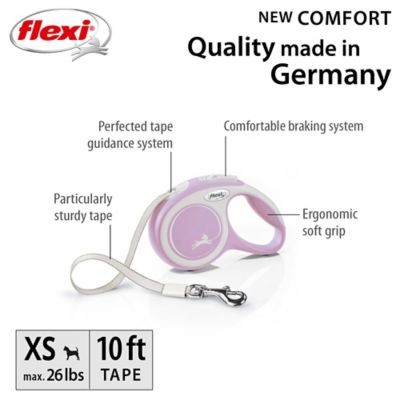 Image showing  Comfort 10 ft. Tape Dog and Cat Leash in Rose XSM up to 26 lb.