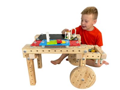 Funphix Woodmobiel Starter Set Modular Construction Toy Set with Wood Pieces, Wheels, Real Nuts and Bolts, 25+ pc.