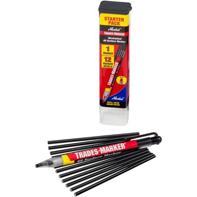 MARKAL Trades Marker Refills, Black, 12-Pack