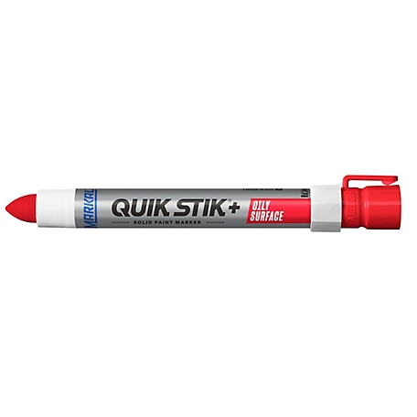 MARKAL Quik Stik + Oily Solid Paint Marker, Red