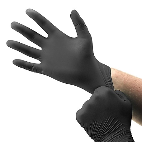 Boss Disposable Nitrile Gloves, 50-Pack, Black