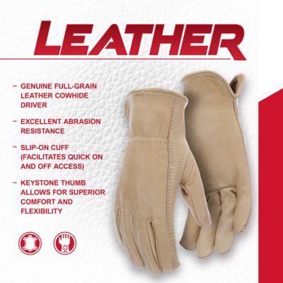 Image showing 5 th Boss Kids' Cowhide Leather Driver Gloves, 1-Pair