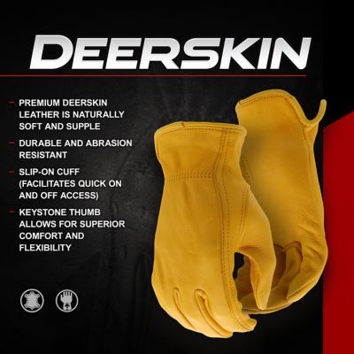 Image showing  Men's Deerskin Leather Driver Gloves, 1-Pair