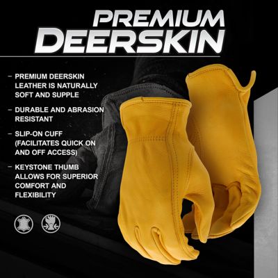 Image showing  Women's Deerskin Leather Driver Work Gloves, 1-Pair