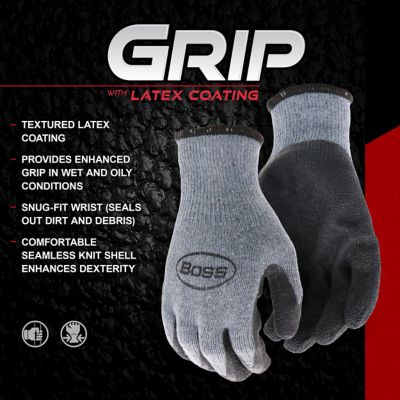 Image showing  Unisex Adult Latex Dip Work Gloves, 1-Pair