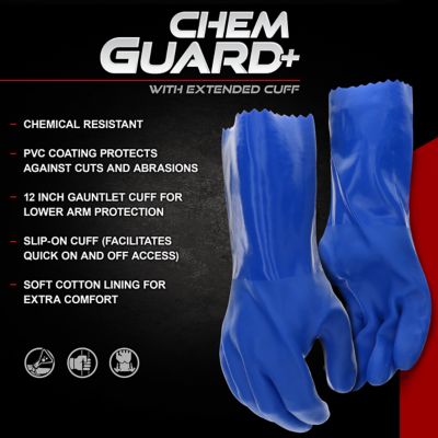 Image showing  Men's Chemguard PVC Work Gloves, 1-Pair