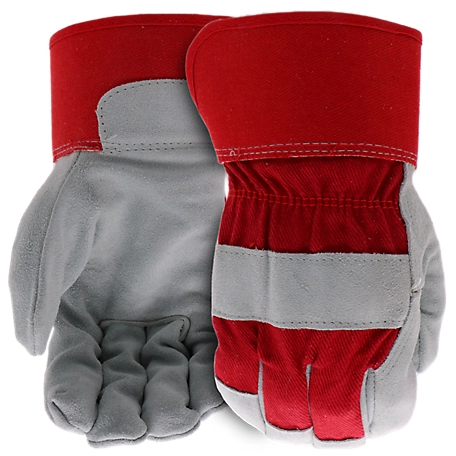 Boss Guard Split Cowhide Leather Palm Work Gloves, 1 Pair