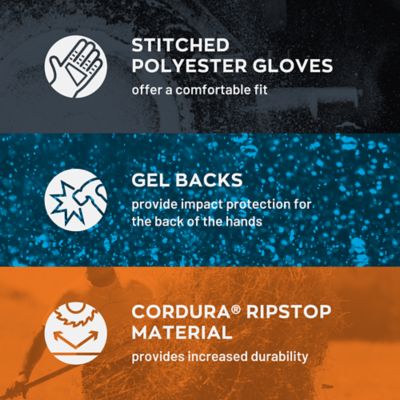 Image showing  Men's Cordura Gel Impact Polyester Work Gloves, 1-Pair