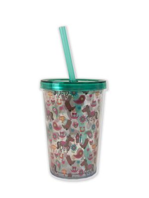 Bella Bug 10 oz. Kids' Cowgirl Pattern Acrylic Tumbler