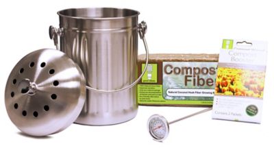 Good Ideas 3 qt. Compost Wizard Essentials Compost Kit, Stainless Steel