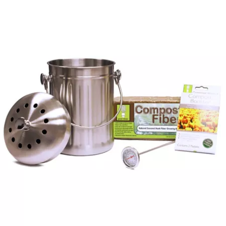 Good ideas 3 pints Compost Wizard Essentials Stainless Steel Composting Kit Composting