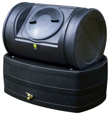 Good Ideas 47 gal. Compost Wizard Hybrid Compost Tumbler, Black
