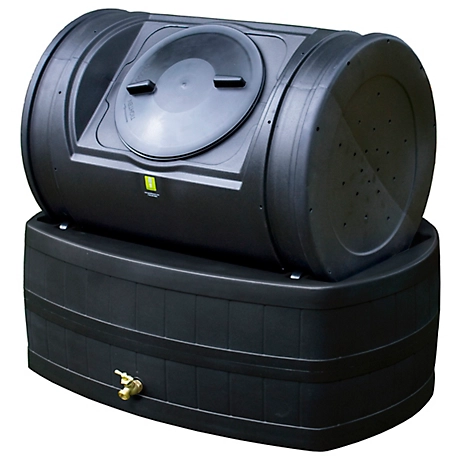 Good Ideas 47 gal. Compost Wizard Hybrid Compost Tumbler, Black