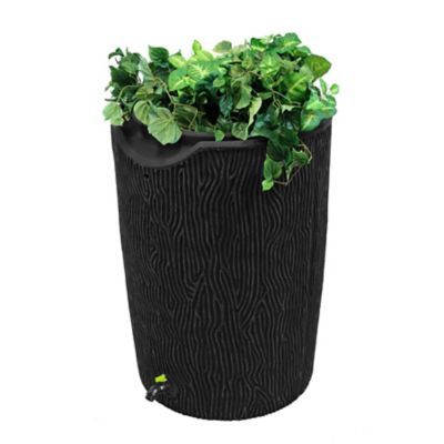 Good Ideas 50 gal. Impressions Eco Bark Rain Saver Barrel, Recycled Material