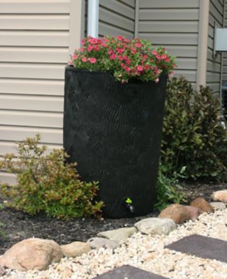 Image showing  50 gal. Impressions Eco Bark Rain Saver Barrel, Recycled Material